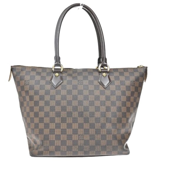 LOUIS VUITTON Saleya MM Shoulder Bag Damier Ebene Leather Brown N51182 72KB177 - Picture 1 of 16